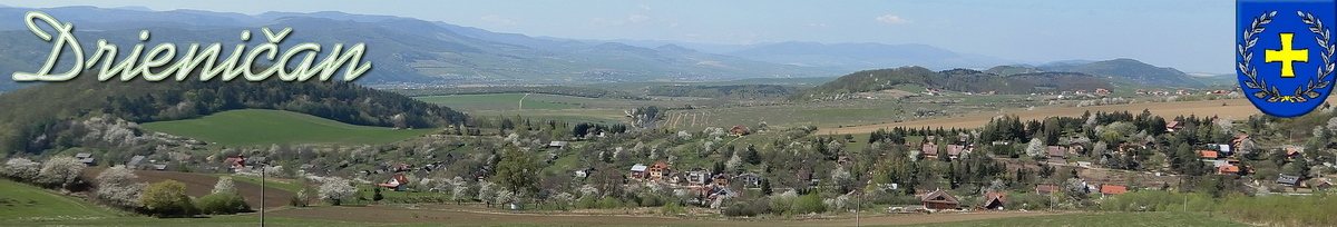Logo č.96, Panoramatický pohľad na hornú časť obce Drienica v Apríli-od Hájovej doliny...