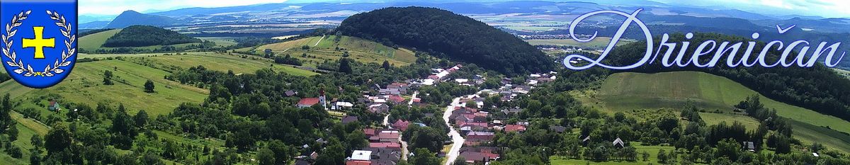 Logo 111. Pohľad z dronu na hornú časť obce Drienica, Júl