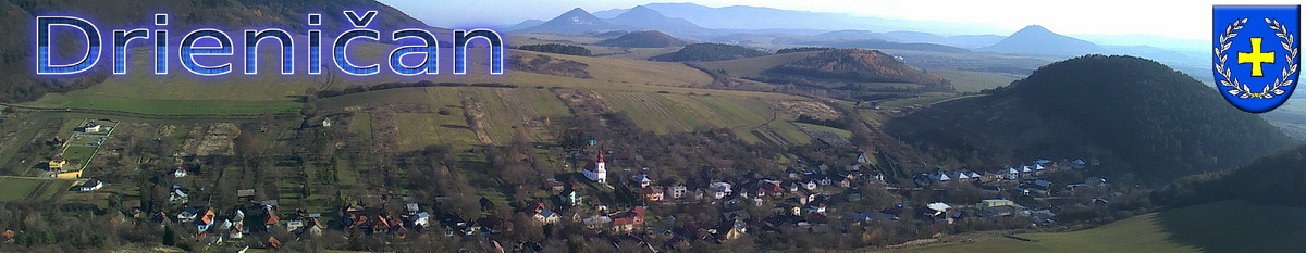 Logo 112. Panoramatická fotografia na hornú časť obce Drienica. 23. November.