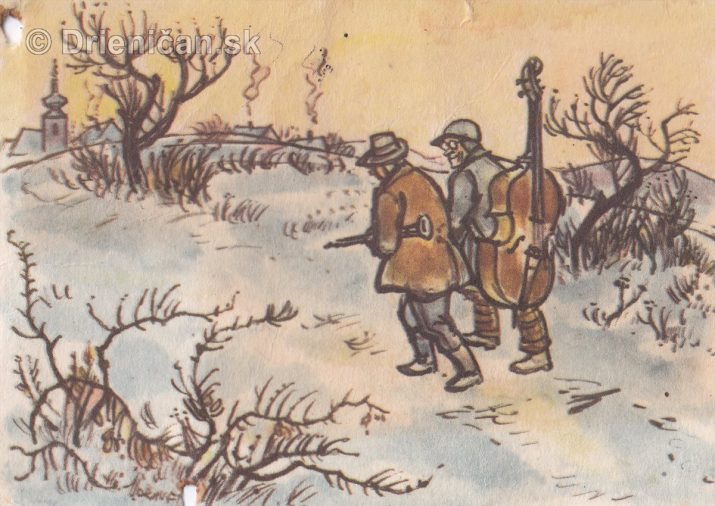 Radostné Vánoce, Kolorovaná kresba A. Moravce, Orbis, Kčs 1.50