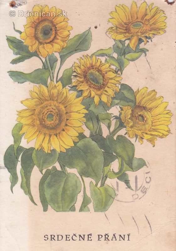 Srdečné Přání, malovala B. Vejrychová-Solarová, Orbis, Kčs 1.50